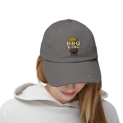BBQ King Unisex Distressed Cap | Perfect for Grill Masters, Outdoor Gatherings, Summer Parties, Father's Day Gift, Stylish Headwear