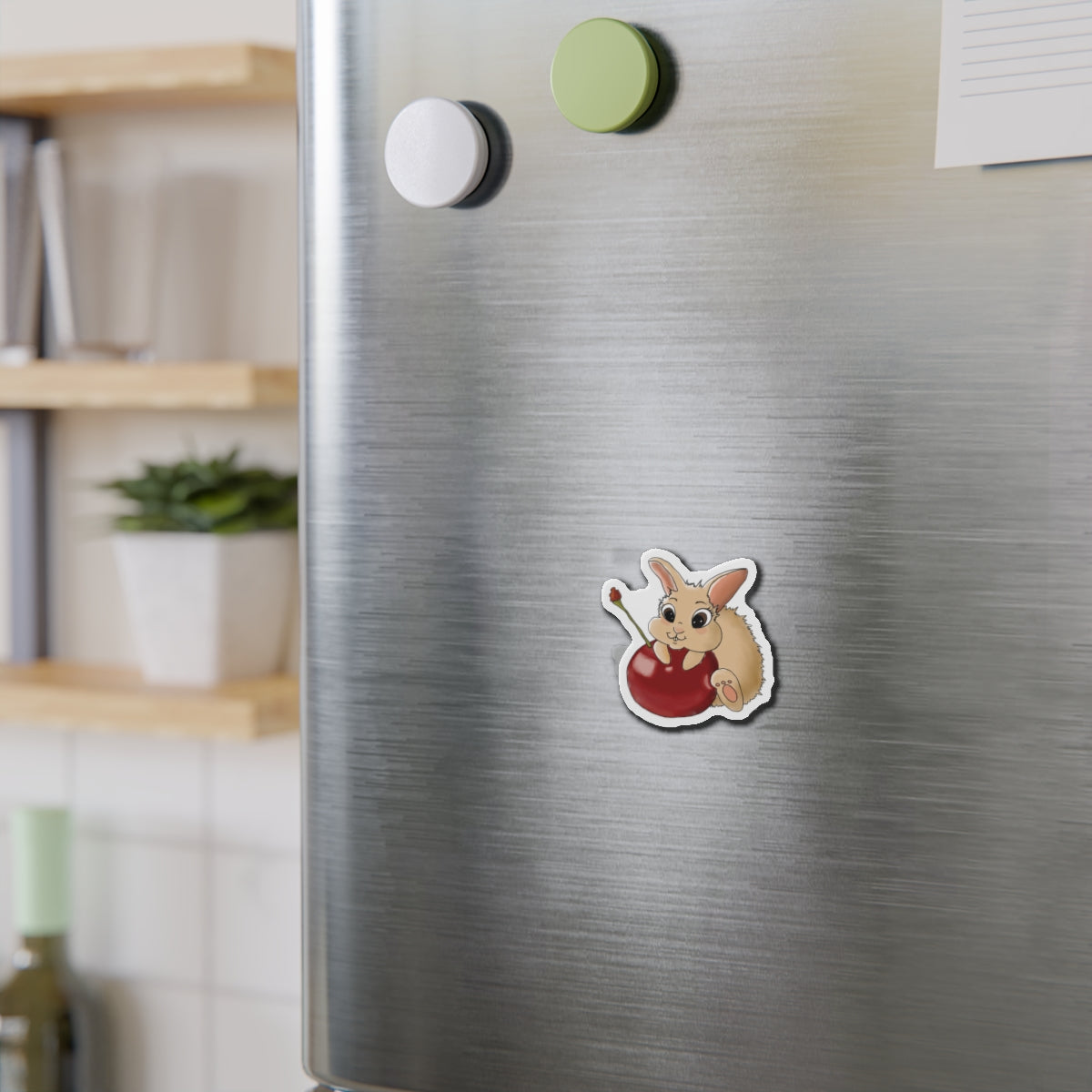 Cute Bunny Die-Cut Magnet - Whimsical Fridge Decor, Gift for Rabbit Lovers, Kitchen Decor, Fun Home Accessories, Birthday Gifts