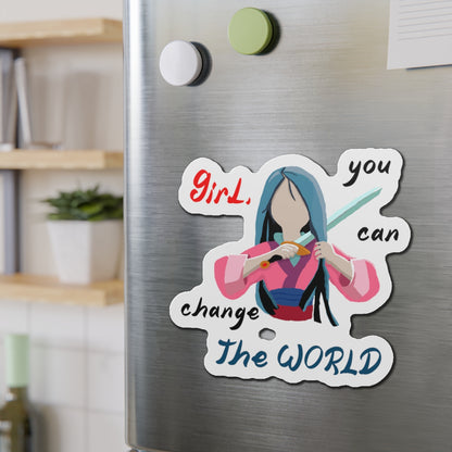 Empowering Girl Power Die-Cut Magnets | Inspirational Decor, Gift for Students, Motivational Sticker, Cute Office Decor