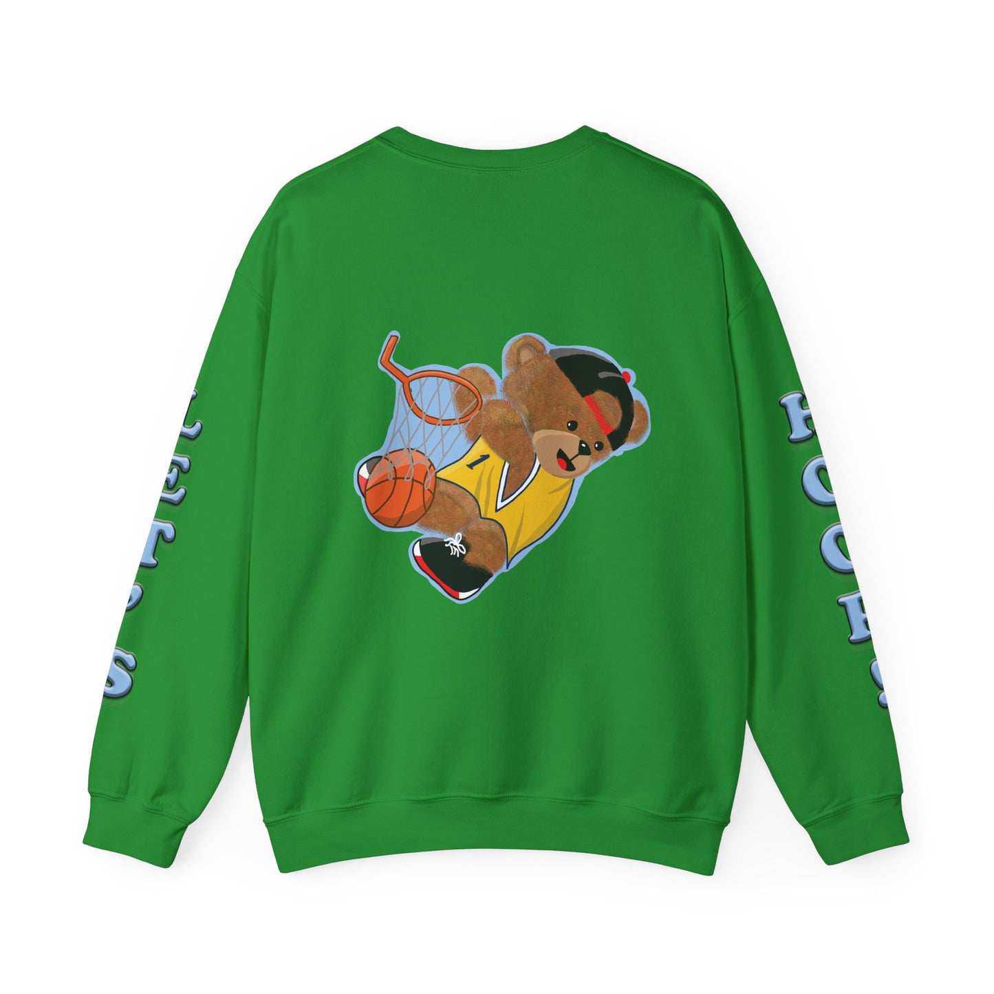 Basketball Teddy Bear Sweatshirt, Cute Athleisure, Kid's Fashion, Sports Gift, Cozy Unisex Crewneck