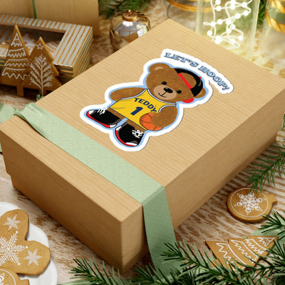 Playful Teddy Bear Kiss-Cut Stickers | Fun Laptop Decals, Cute Gifts for Kids, Basketball Decor, Nursery Wall Art, Sports Party Favors