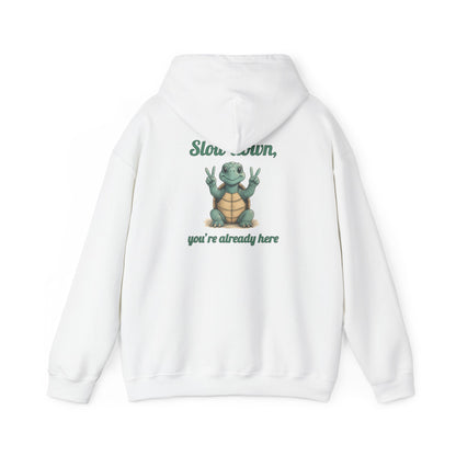Slow Down Hoodie - Unisex Heavy Blend Sweatshirt, Chill Vibes, Gift for Friends, Cozy Style, Funny Quote Apparel