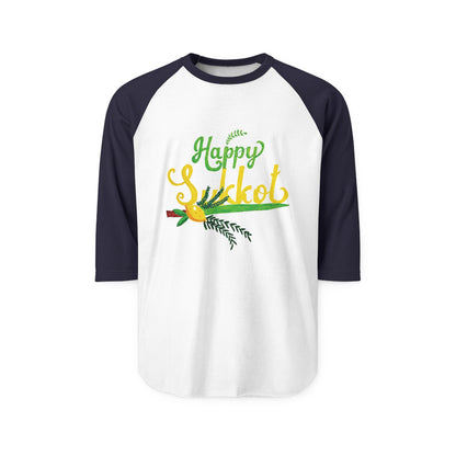Happy Sukkot Raglan Shirt, Unisex Festive Tee, Fall Celebration Shirt, Jewish Holiday Apparel, Unique Gift for Sukkot