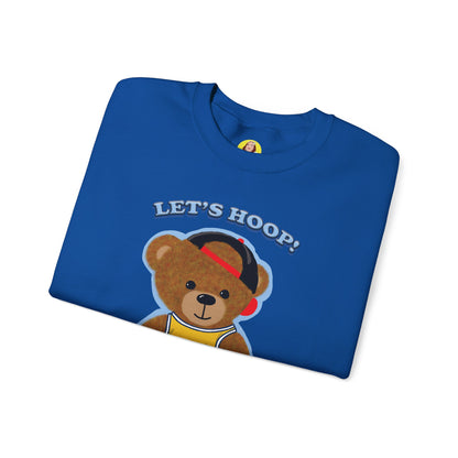 Basketball Teddy Bear Sweatshirt, Cute Athleisure, Kid's Fashion, Sports Gift, Cozy Unisex Crewneck