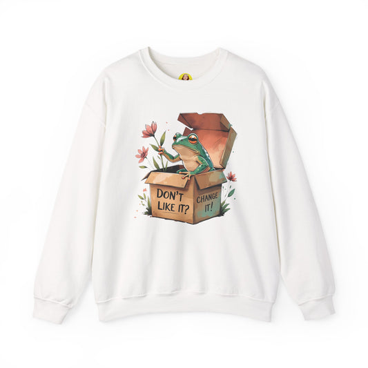 Playful Frog Graphic Sweatshirt, Unisex Crewneck, Fun Gift, Nature Lover Apparel, Inspirational Fashion, Seasonal Wardrobe
