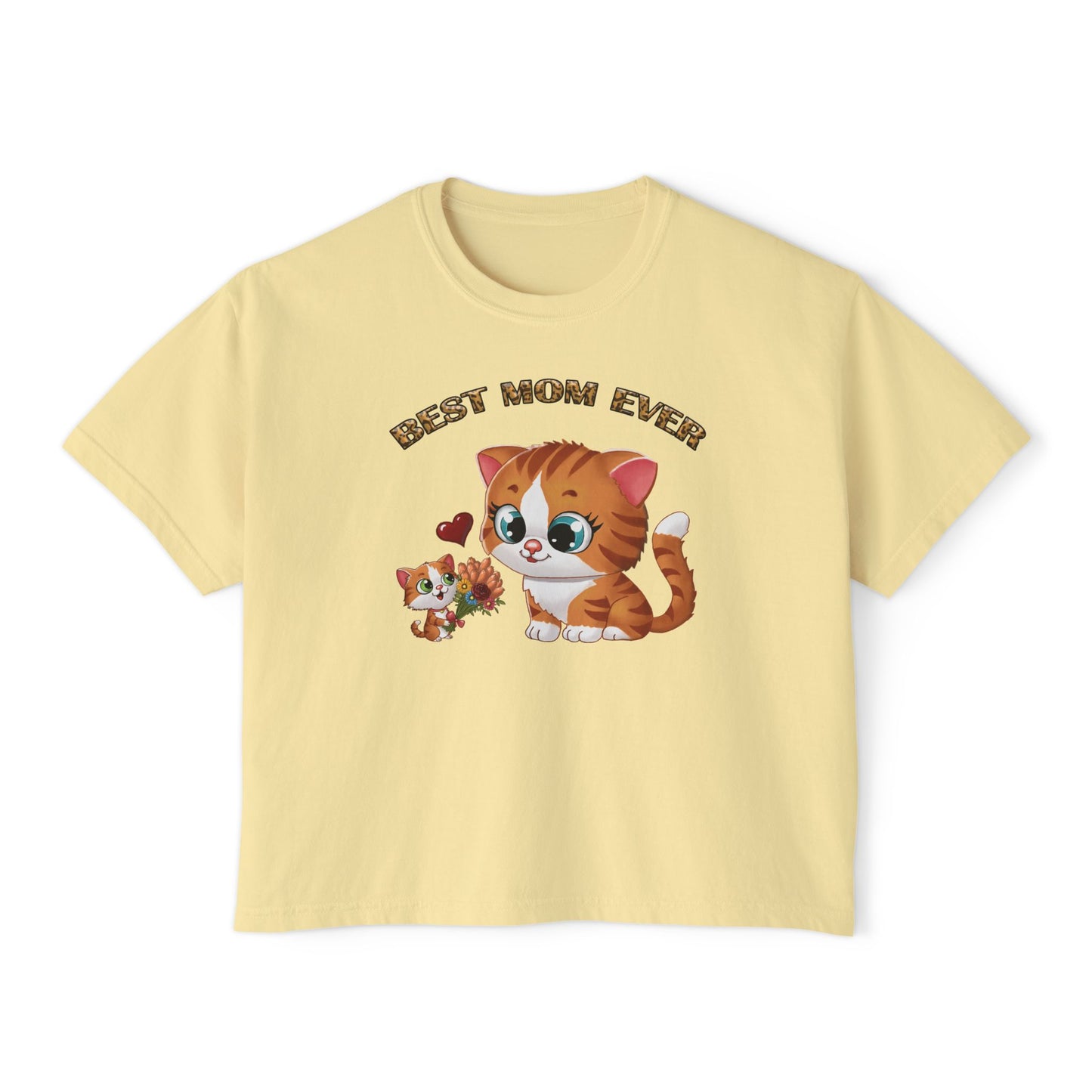 Women's Boxy Tee - Cute Cat Design, Perfect Gift for Mom