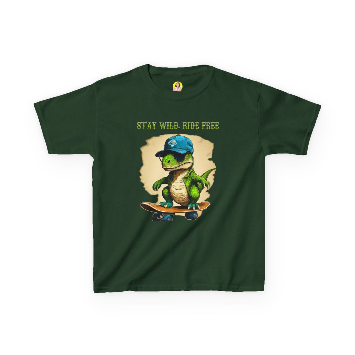 Kids Graphic Tee with Dinosaur Design, Stay Wild, Fun T-Shirt for Boys, Youth Apparel, Gift for Birthdays, Playdate Wear, Casual Style