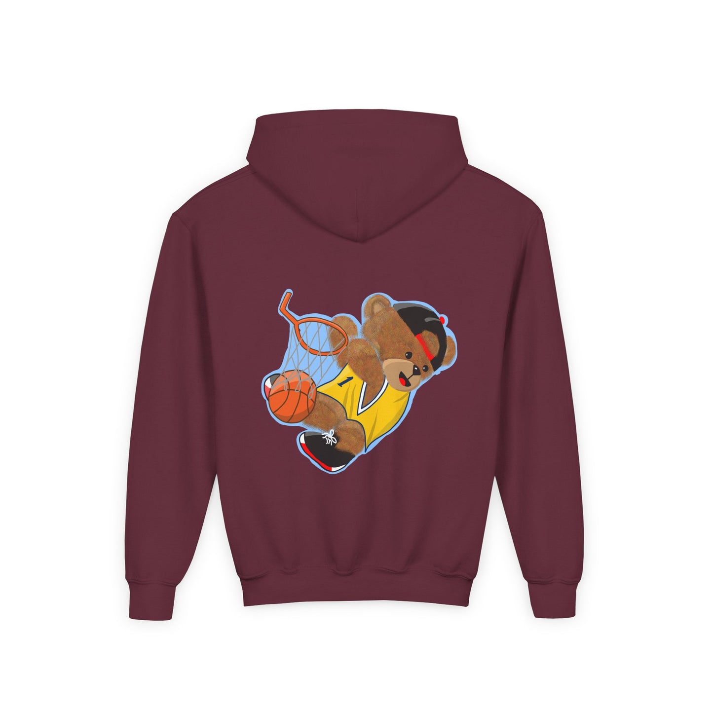 Basketball Bear Hoodie - Fun Youth Sweatshirt, Kids Sports Gift, Perfect for Birthdays, Playtime, and Celebrations