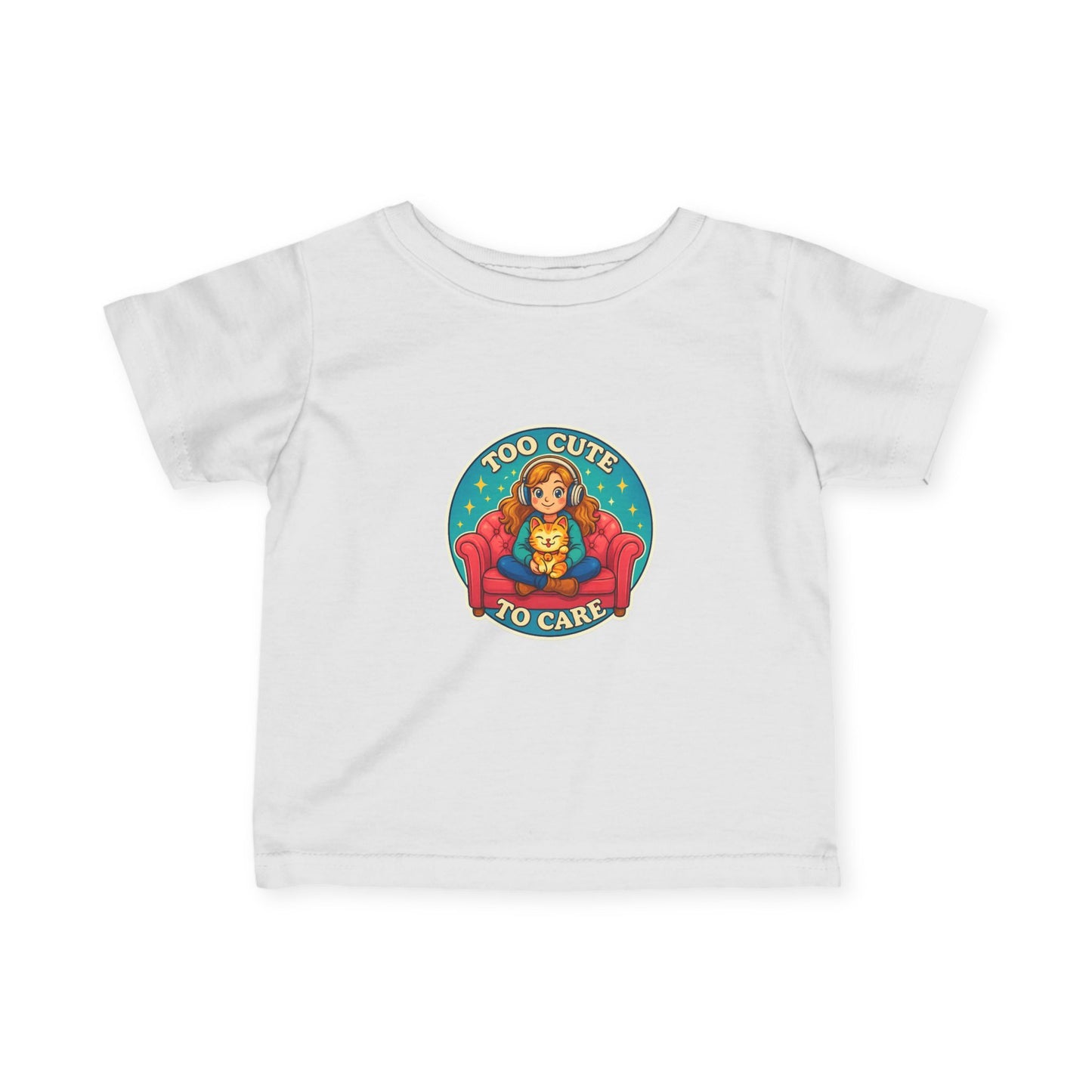Too Cute to Care Infant Tee, Cute Baby Shirt, Toddler Fashion, Gift for New Parents, Baby Shower Present