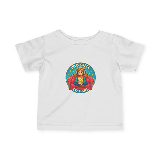 Too Cute to Care Infant Tee, Cute Baby Shirt, Toddler Fashion, Gift for New Parents, Baby Shower Present