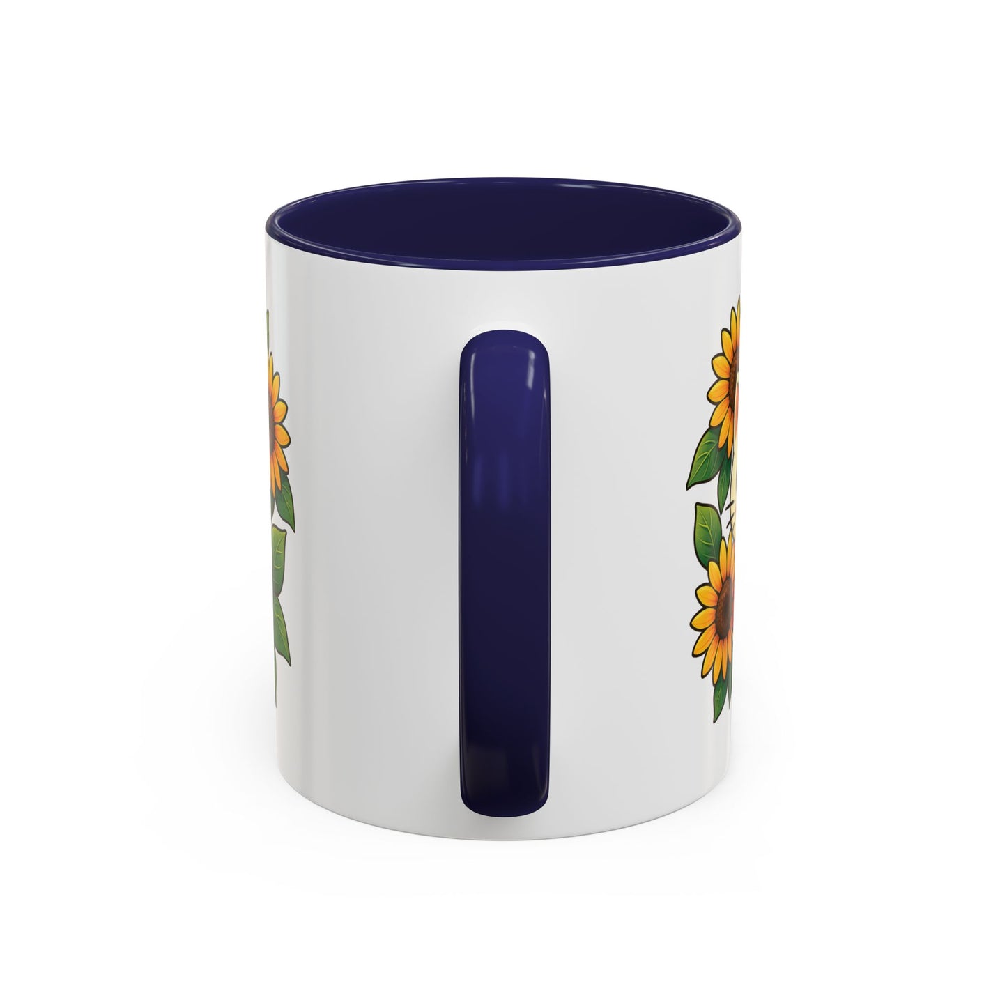 Cute Cat Floral Accent Coffee Mug - Kitty Lover Gift, Tea Cup, Home Decor, Anime Inspired, Coffee Lover Gift