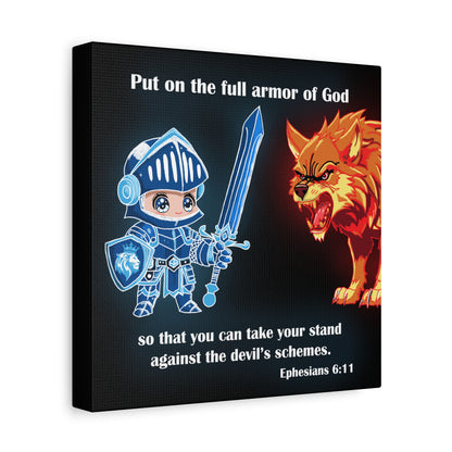 Knight and Wolf Canvas Art, Kid's Room Decor, Motivational Wall Art, Adventure Theme, Gamer Gift
