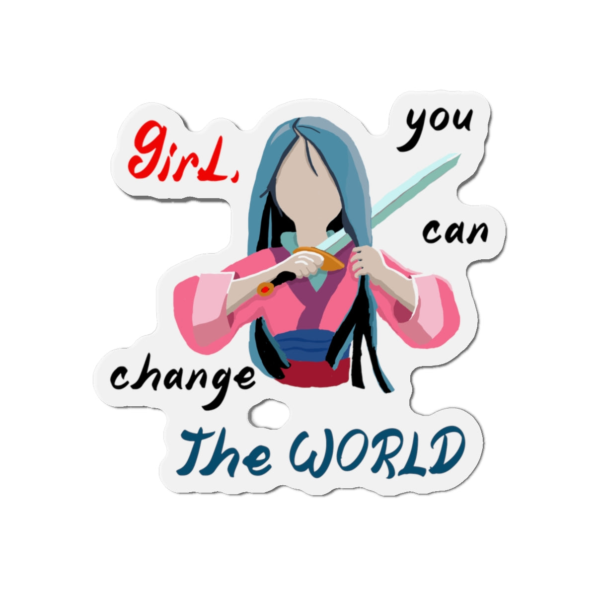 Empowering Girl Power Die-Cut Magnets | Inspirational Decor, Gift for Students, Motivational Sticker, Cute Office Decor