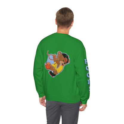 Basketball Teddy Bear Sweatshirt, Cute Athleisure, Kid's Fashion, Sports Gift, Cozy Unisex Crewneck