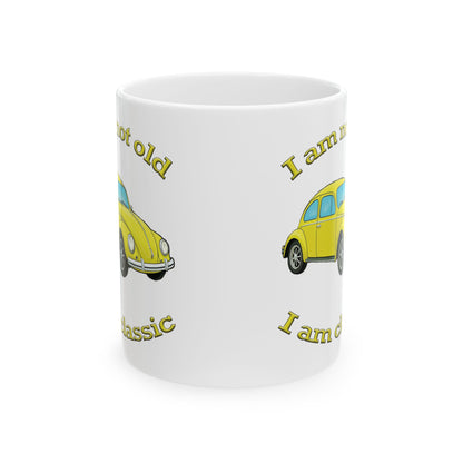 Classic Car Humor Mug - I Am Not Old, I Am a Classic, Vintage Auto Gift, Coffee Cup for Car Lovers, Funny Birthday Present