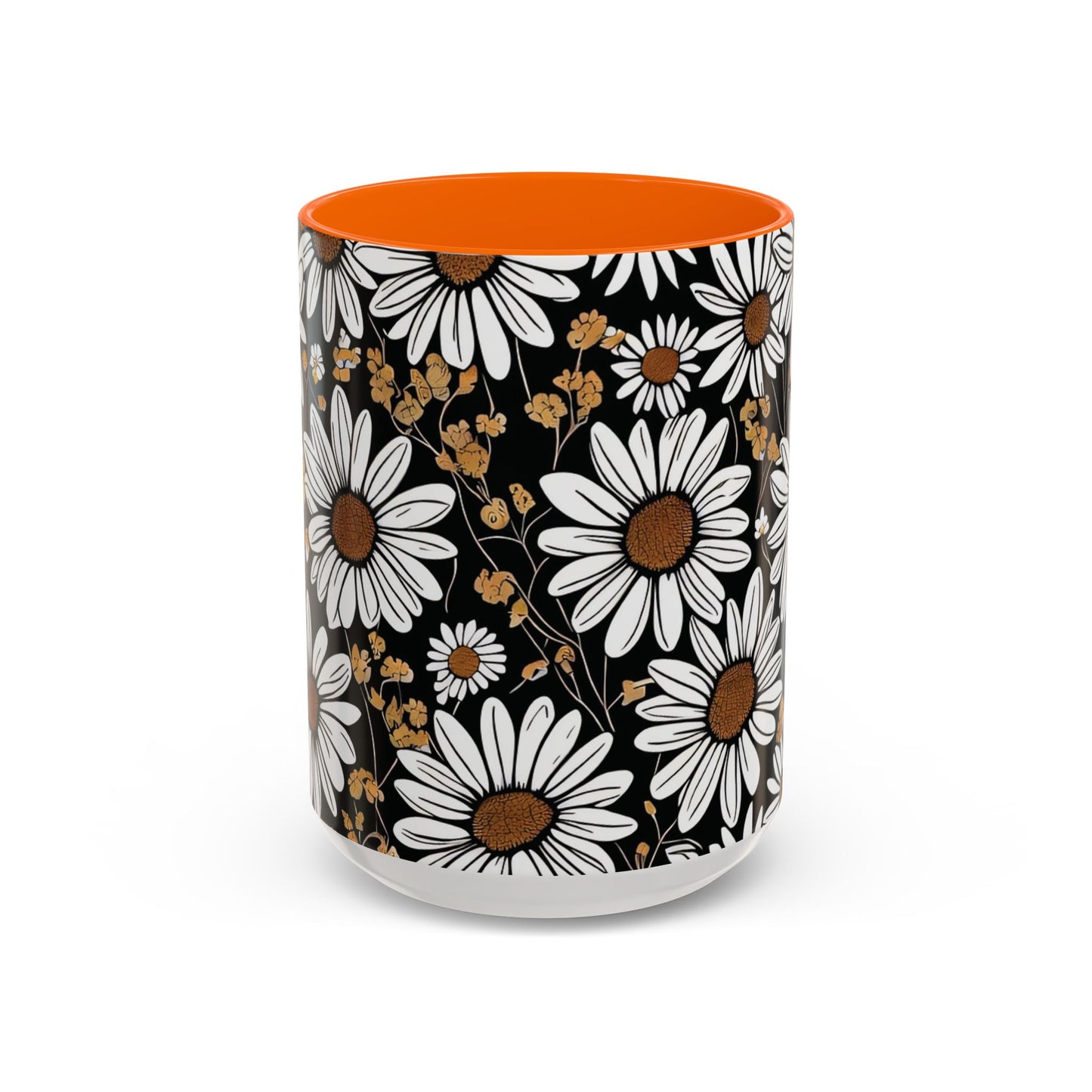 Floral Accent Coffee Mug, Daisy Design Mug for Home, Gift for Plant Lovers, Cute Coffee Cup, Spring Inspired Kitchenware