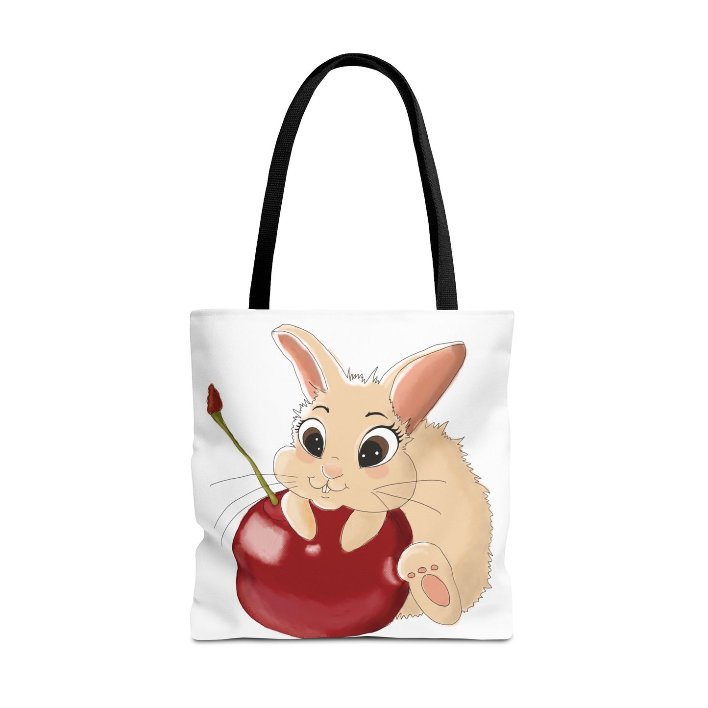 Cute Bunny Cherry Tote Bag - Adorable Animal Design for Animal Lovers