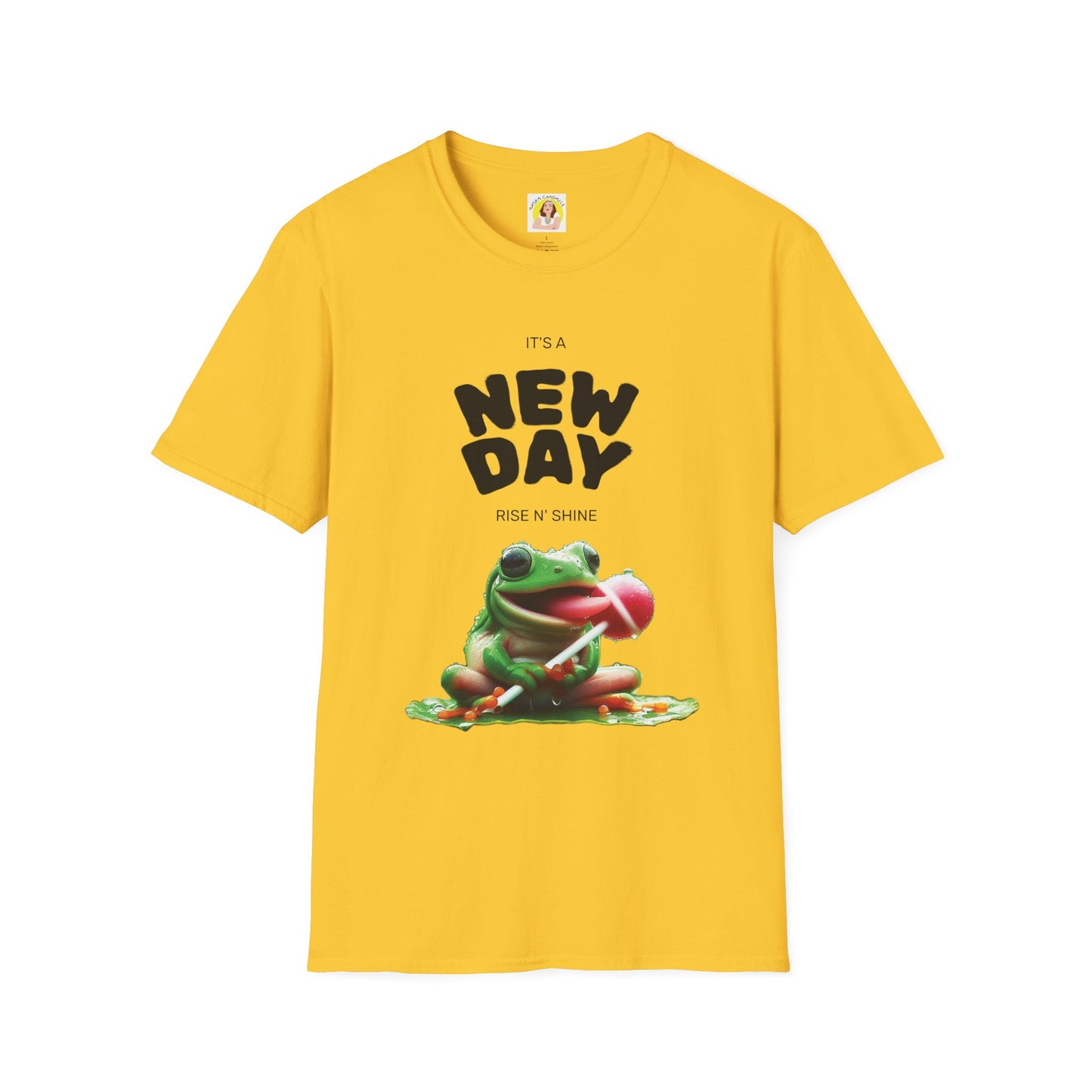 Unisex Frog Graphic T-Shirt - 'It's a New Day, Rise N' Shine'