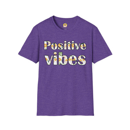Positive Vibes Unisex T-Shirt, Floral Graphic Tee, Gift for Friends, Summer Outfit, Positive Affirmation Wear