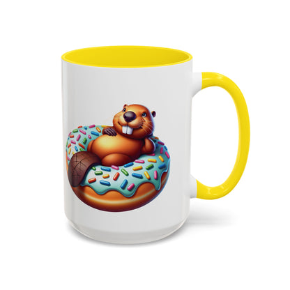 Cute Beaver Donut Coffee Mug - Fun Gift for Animal Lovers