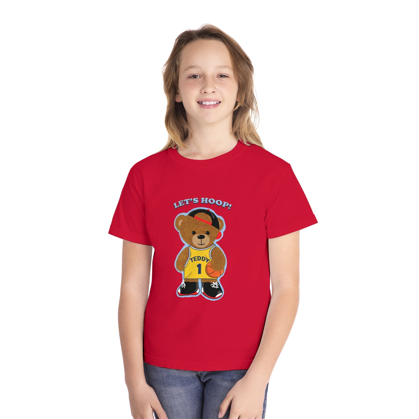 Youth Tee - Basketball Teddy Bear Design