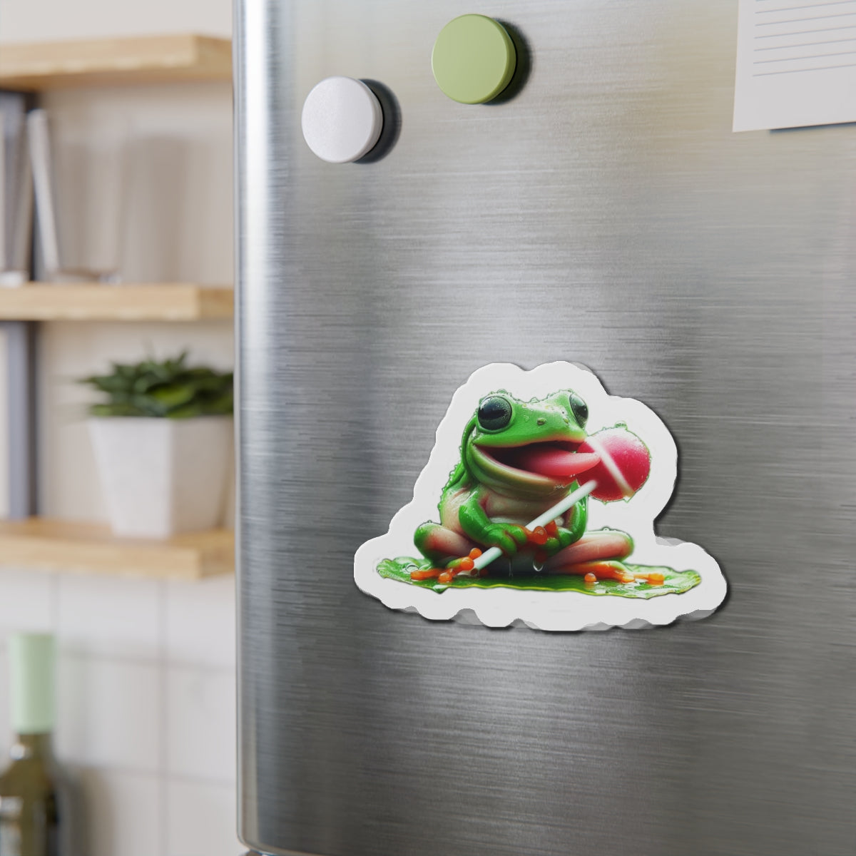 Fun Frog Die-Cut Magnet | Cute Frog Decor, Kitchen Accessories, Gifts for Kids, Refrigerator Magnet, Animal Lovers