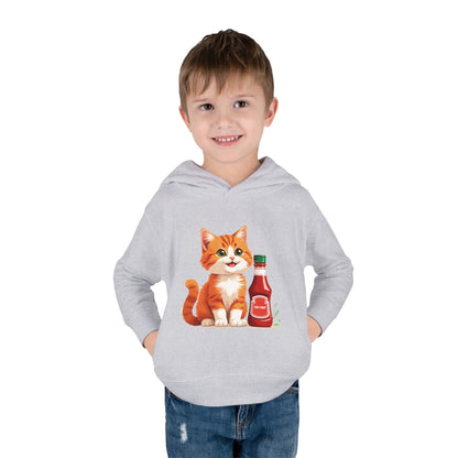 Cute Cat Fleece Toddler Hoodie, Cozy Kid's Apparel, Perfect for Gift, Winter Wear, Cat Lover's Sweatshirt