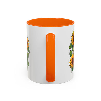 Cute Cat Floral Accent Coffee Mug - Kitty Lover Gift, Tea Cup, Home Decor, Anime Inspired, Coffee Lover Gift