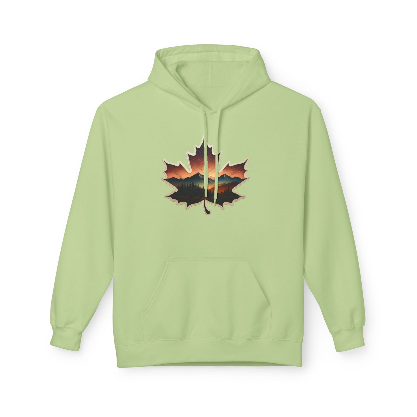 Cozy Sunset Maple Leaf Hoodie | Fall Fashion, Nature Lover Gift, Warmth for Fall, Outdoor Adventure, Comfortable Wear