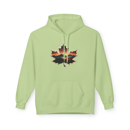 Cozy Sunset Maple Leaf Hoodie | Fall Fashion, Nature Lover Gift, Warmth for Fall, Outdoor Adventure, Comfortable Wear
