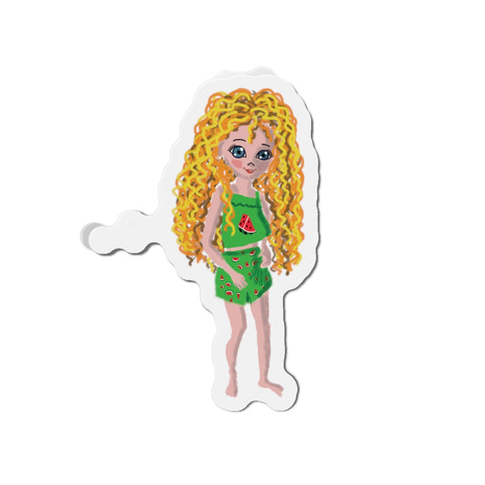 Whimsical Die-Cut Magnets with Fun Girl Illustration, Cute Kitchen Decor, Colorful Refrigerator Magnet, Gift for Kids, Summer Vibe [...]