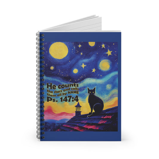 Spiritual Cat Spiral Notebook, Cat Lover Journal, Inspirational Stationery, Unique Gift for Her, Witchy Supplies