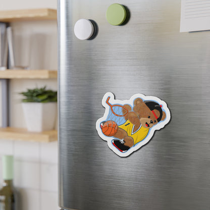Basketball Bear Die-Cut Magnets | Cute Sports Decor, Fun Fridge Magnets, Gift for Kids, Basketball Fan Gift, Sports Party Decoration