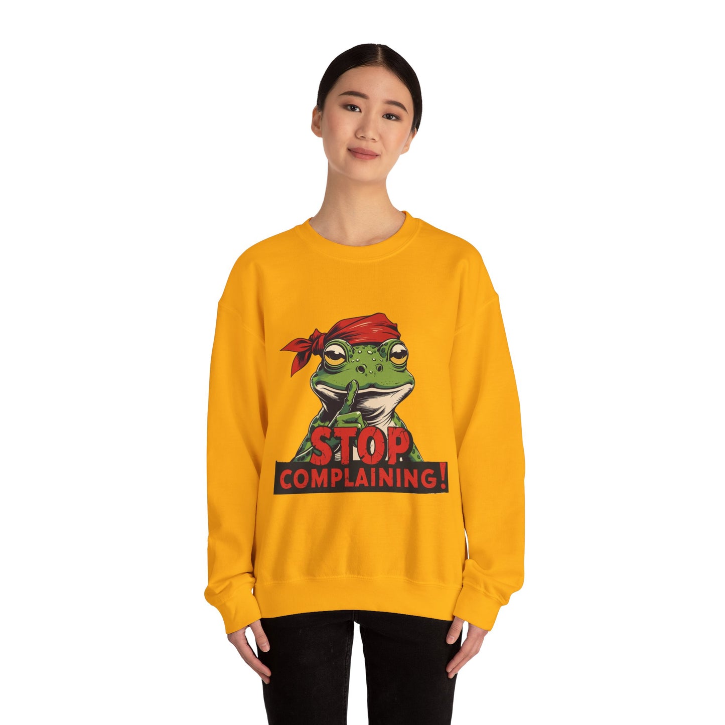Frog Stop Complaining Sweatshirt, Funny Gift for Frog Lovers, Cozy Unisex Crewneck, Perfect for Relaxing, Gift for Friends