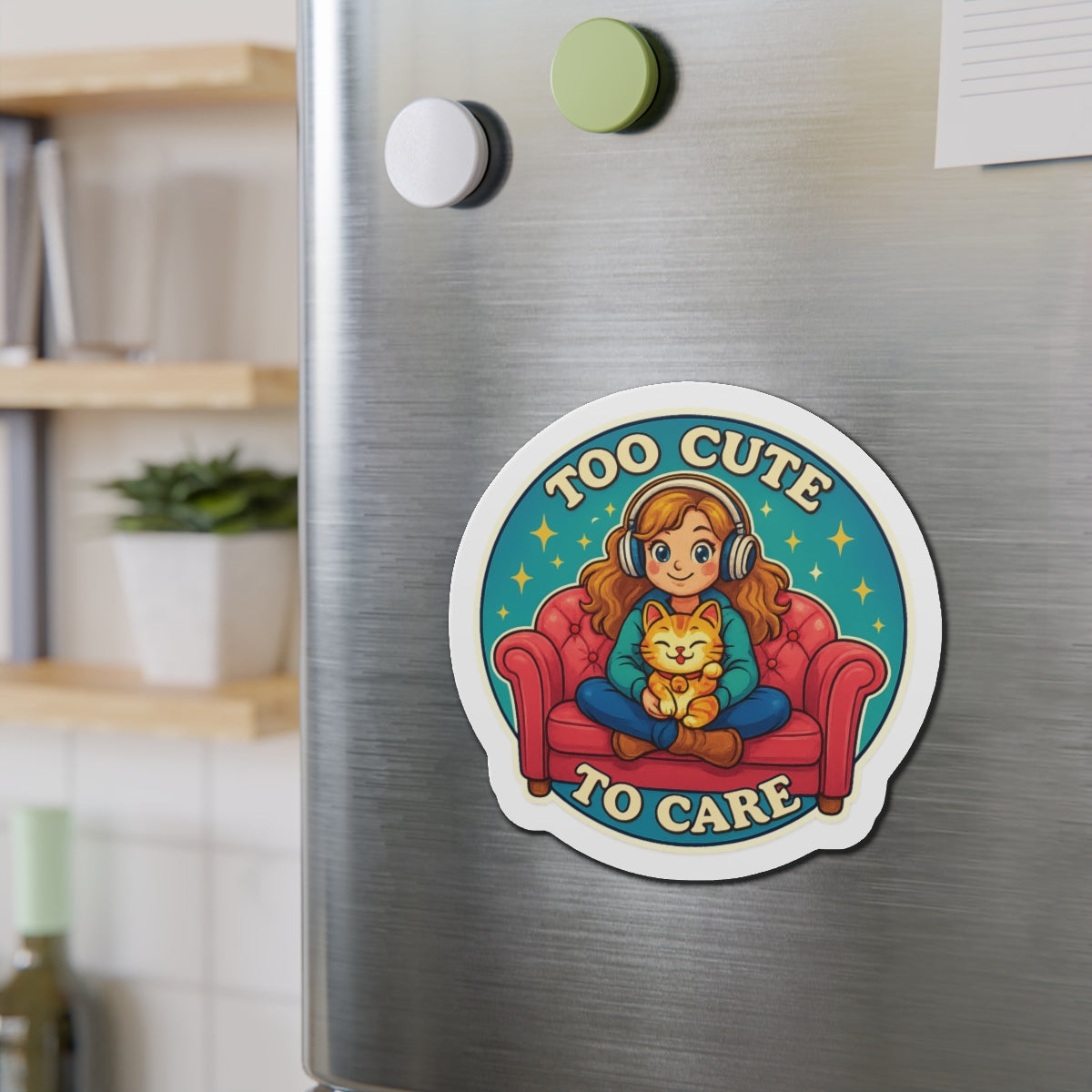 Cute Cat Lover Die-Cut Magnets, Gifts for Cat Owners, Cute Home Decor, Refrigerator Magnet, Cat-Themed Gifts