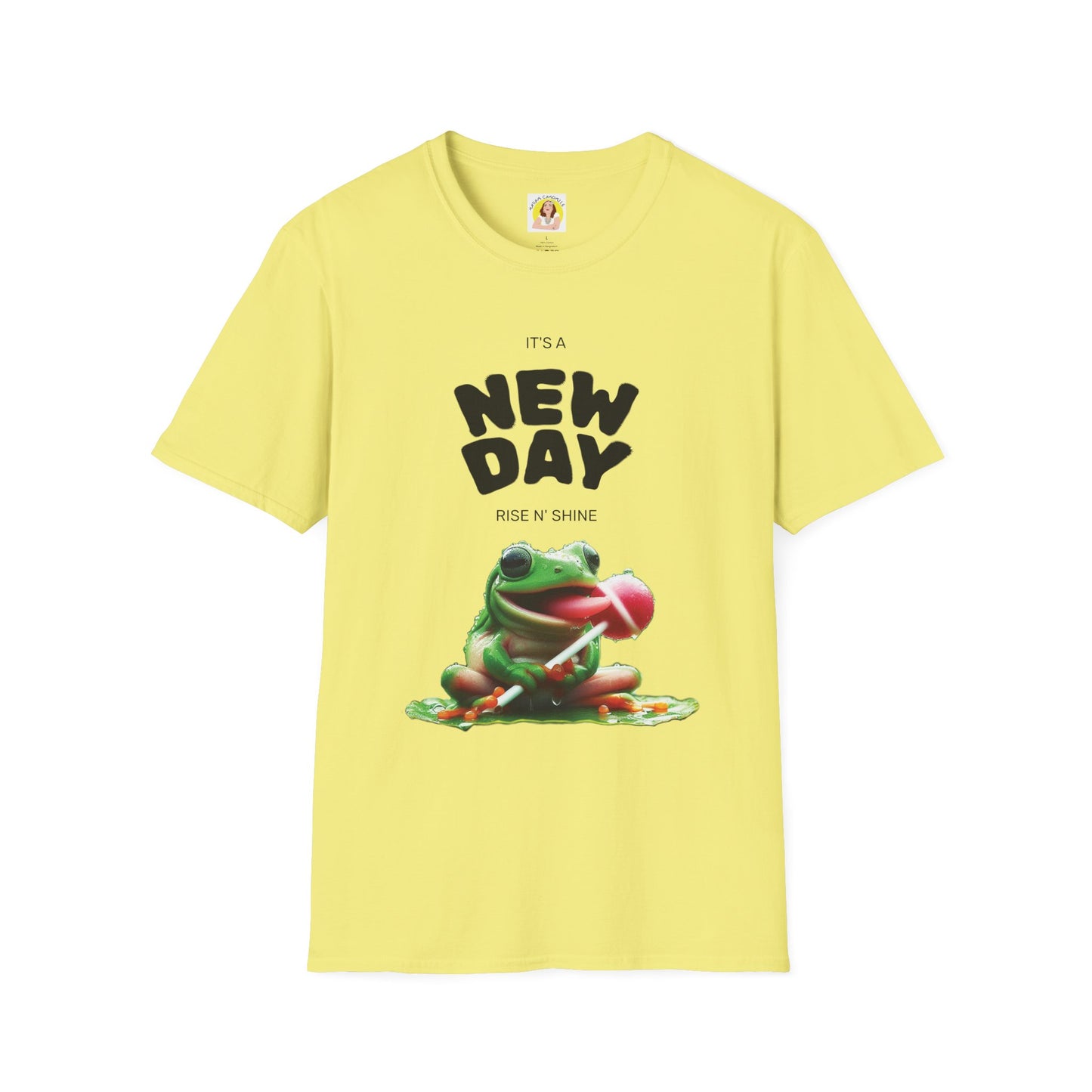 Unisex Frog Graphic T-Shirt - 'It's a New Day, Rise N' Shine'