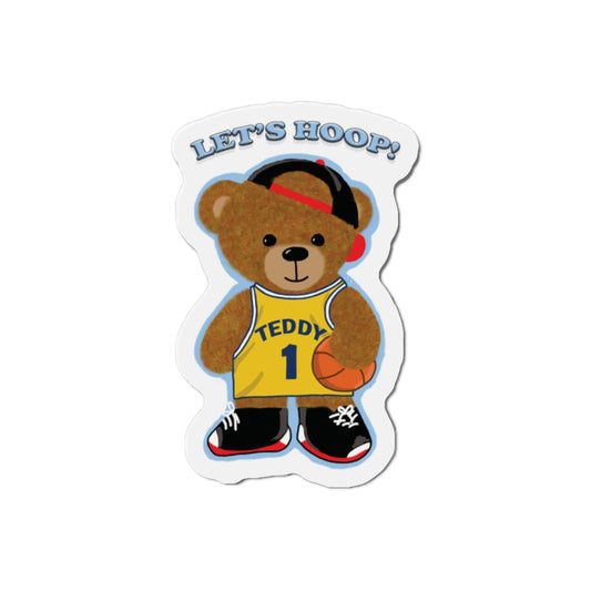 Basketball Teddy Bear Magnets, Fun Sports Decor, Unique Gift for Kids, Playful Fridge Decorations, Cute Room Accessories
