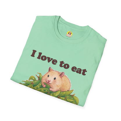 Cute Animal Lover T-Shirt, I Love to Eat Design, Nature Tee, Gifts for Animal Lovers, Casual Wear, Fun Gift, Eco-Friendly Fashion, Hebrew T-Shirt