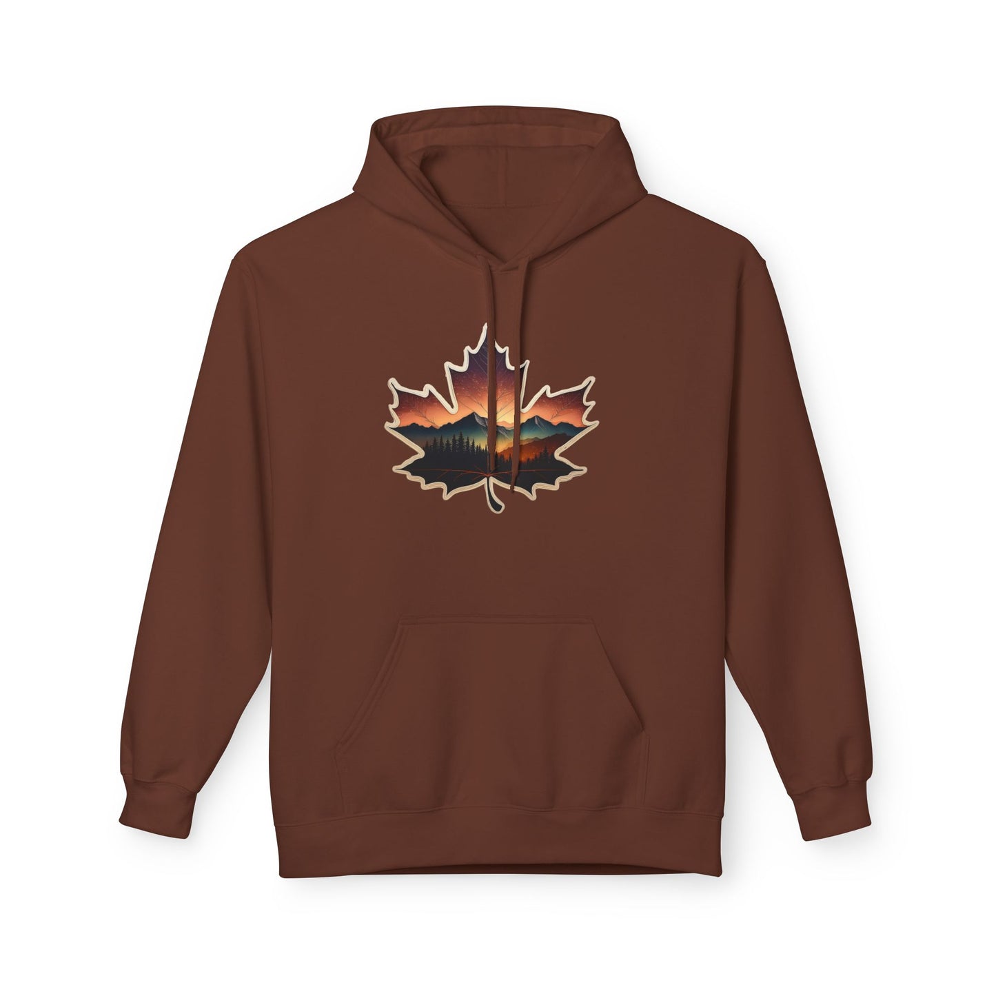 Cozy Sunset Maple Leaf Hoodie | Fall Fashion, Nature Lover Gift, Warmth for Fall, Outdoor Adventure, Comfortable Wear
