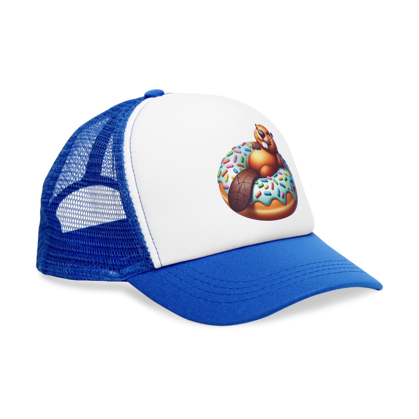 Mesh Cap - Beaver Laying on a Donut