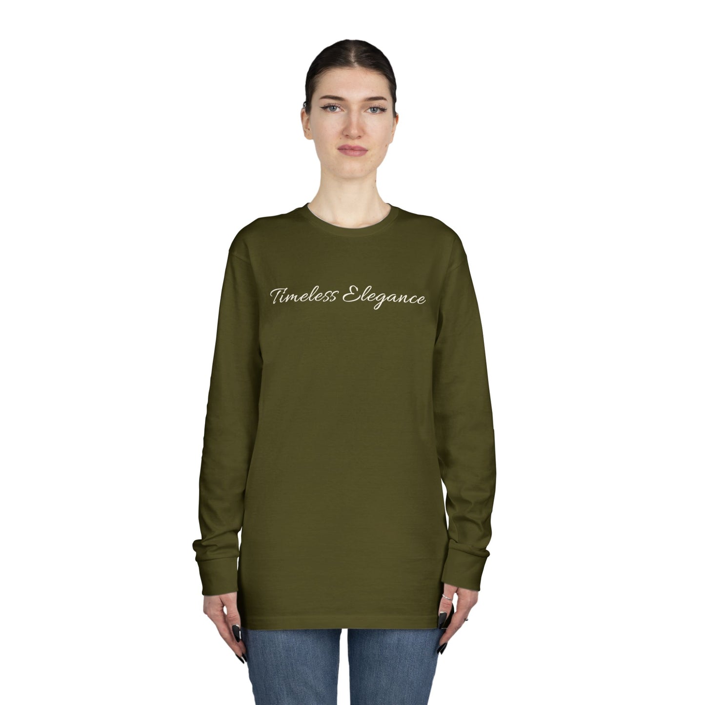 Timeless Elegance Long Sleeve Crewneck Tee | Cozy Casual Wear, Fall Fashion, Gift for Her, Everyday Comfort, Layering Essential