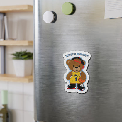Basketball Teddy Bear Magnets, Fun Sports Decor, Unique Gift for Kids, Playful Fridge Decorations, Cute Room Accessories