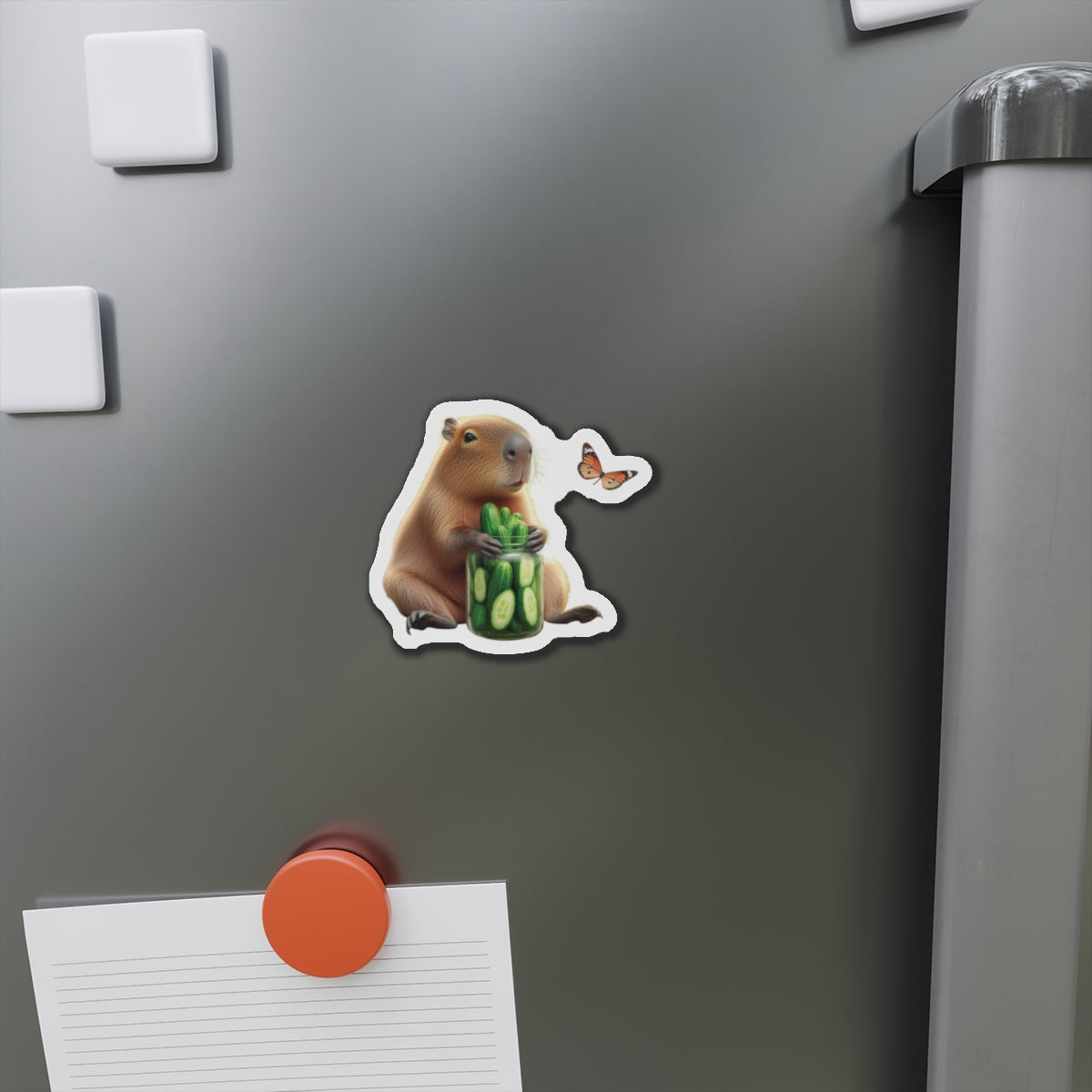 Cute Capybara Die-Cut Magnets - Adorable Refrigerator Decor, Animal Lover Gift, Fun Kitchen Magnet, Whimsical Home Decor, Cucumber [...]