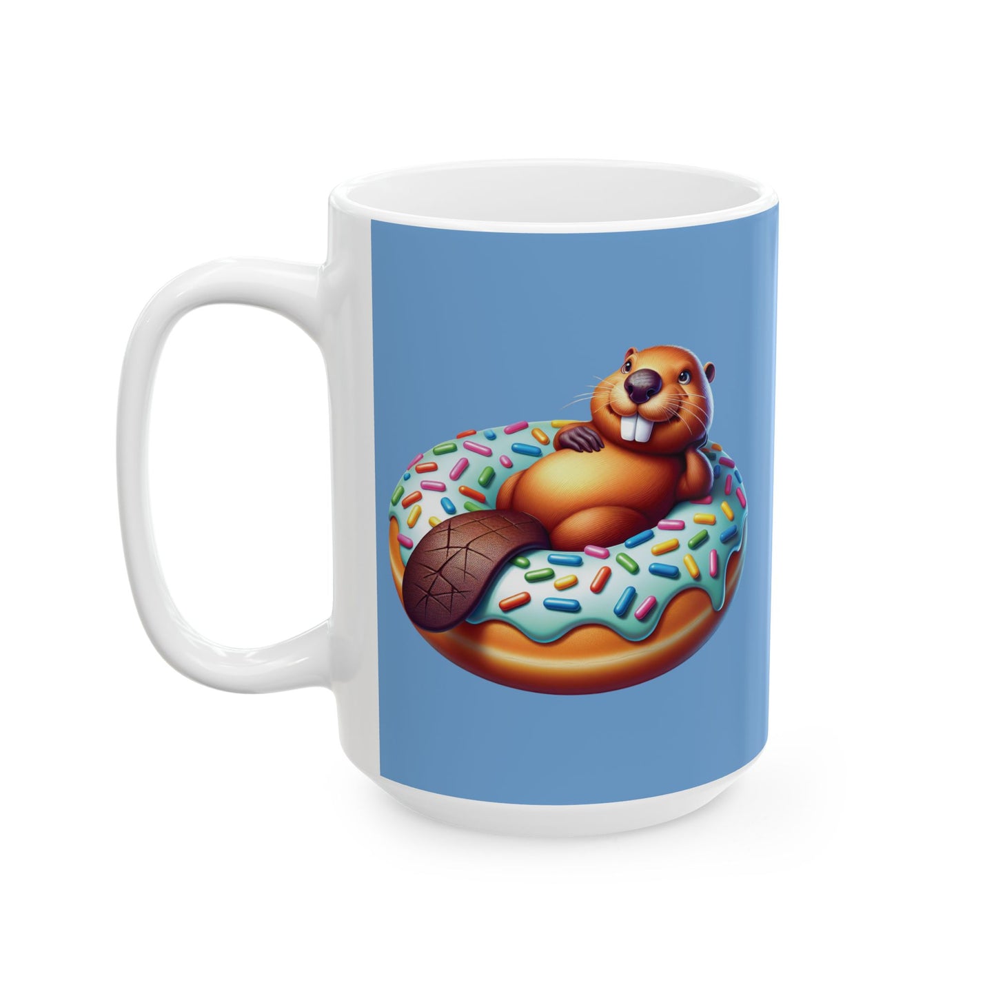 Cute Cartoon Bear Donut Ceramic Mug | Fun Gift for Animal Lovers
