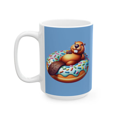 Cute Cartoon Bear Donut Ceramic Mug | Fun Gift for Animal Lovers
