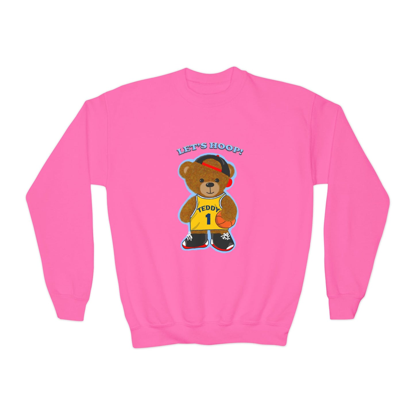 Youth Basketball Bear Sweatshirt - Cozy, Fun Gift for Kids, Perfect for Birthdays, Sports Events, or Casual Wear, Kids Crewneck