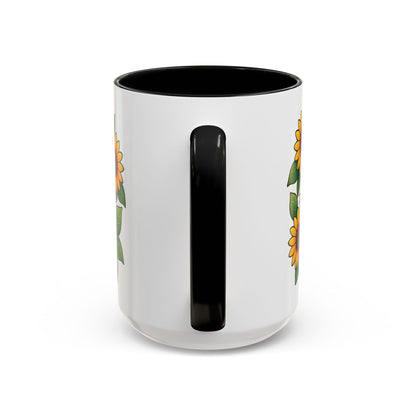 Cute Cat Floral Accent Coffee Mug - Kitty Lover Gift, Tea Cup, Home Decor, Anime Inspired, Coffee Lover Gift