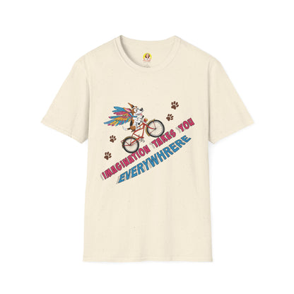 Imagination Adventure T-Shirt | Unique Graphic Tee | Gift for Dreamers, Creative Minds, Art Lovers, Bike Enthusiasts