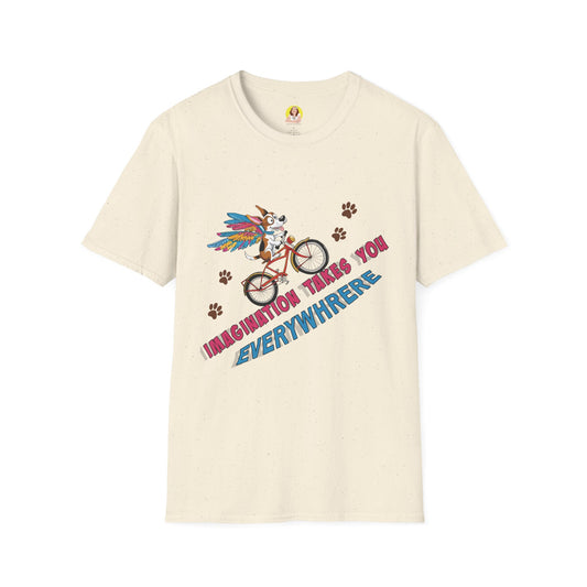 Imagination Adventure T-Shirt | Unique Graphic Tee | Gift for Dreamers, Creative Minds, Art Lovers, Bike Enthusiasts