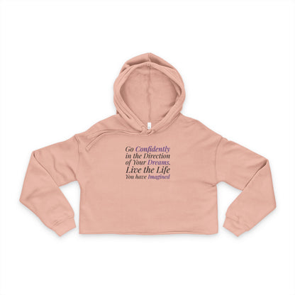 Inspire & Empower Women's Cropped Hoodie, Motivational Apparel, Gift for Dreamers, Casual Comfort, Perfect for Relaxing